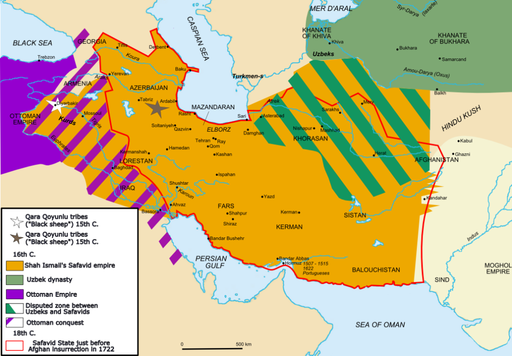 carte empire des Safavides Iran