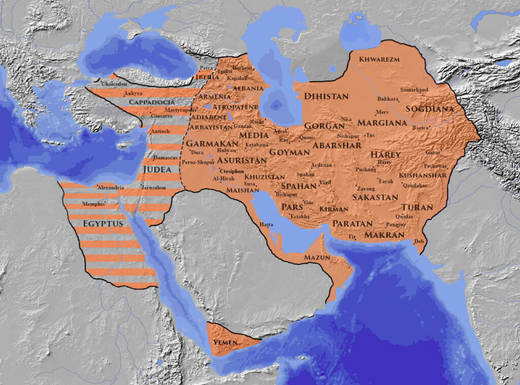 empire des Sassanides 621 après Jésus-Christ