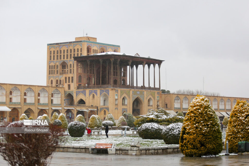 palais Ali Qapou Ispahan hiver neige