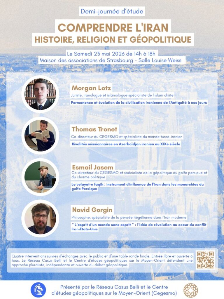 demi-journée d'étude samedi 23 mai 2026 Strasbourg Cegesmo Réseau Casus Belli